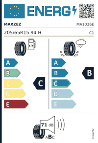 Etiquette europeenne MAXZEZ 205/65R15 94 H