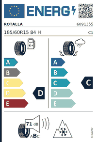 Etiquette europeenne ROTALLA 185/60R15 84 H